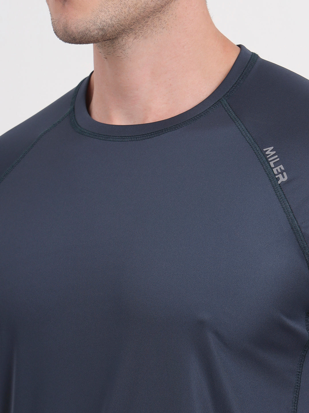 Dark Grey Raglan Power Fit Quick Dry T-shirt