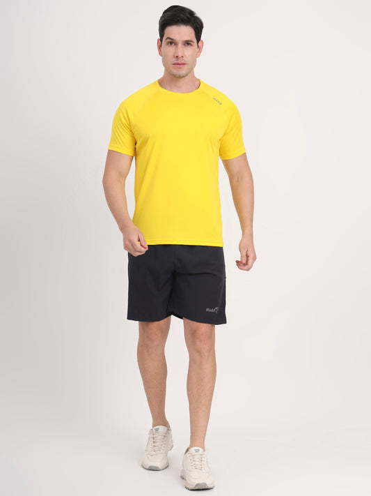 Yellow Raglan Power Fit Quick Dry T-shirt